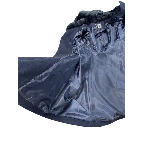 Rothschild Girls blue poly Blend Double Breasted Coat Size M SKU 9270 - Picture 13 of 16